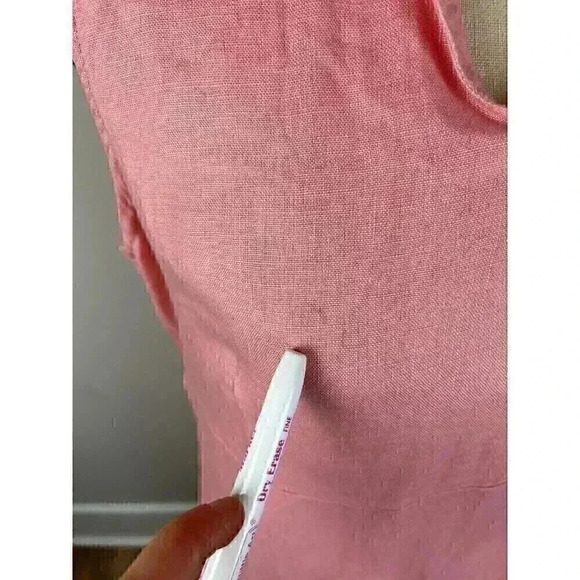 Herman Geist 100% Linen Maxi Dress 8P Collar Sleeveless Lagenlook Minimalist - Picture 3 of 9